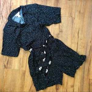 L Vintage Button Up Romper 1980s